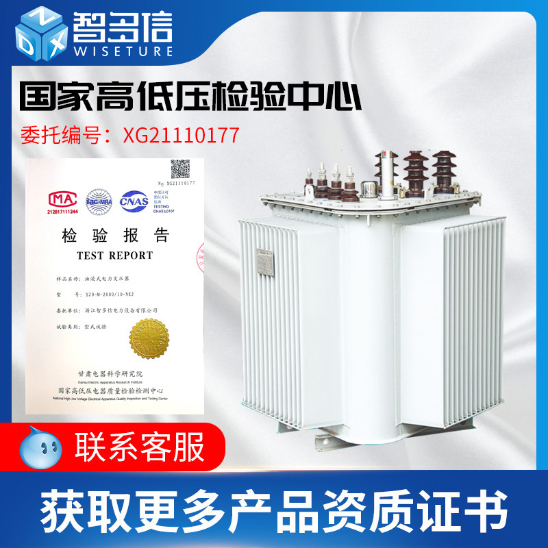 S13 Oil-Immersed Transformer 10Kv All-Copper All-Aluminum Sealed Three-Phase 1250Kva Industrial High-Voltage Power Transformer