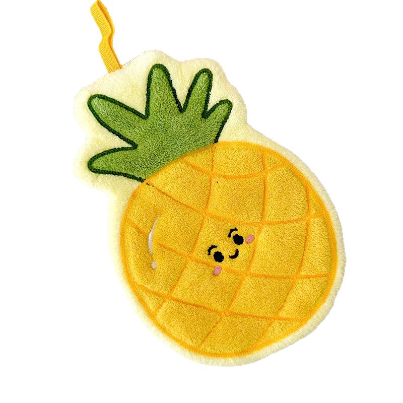 Cross-Border Supply Fruit Hand Towels Coral Fleece Hanging Towels Kitchen Bathroom Absorbent Cloths Small Gifts Temu Dropshipping