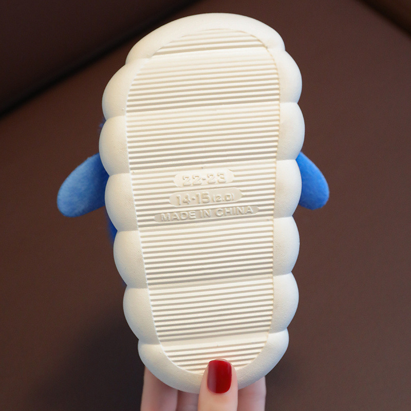 2023 shark children's bag heel cotton slippers new boys' home non-slip cartoon girls' boys' cotton shoes winter