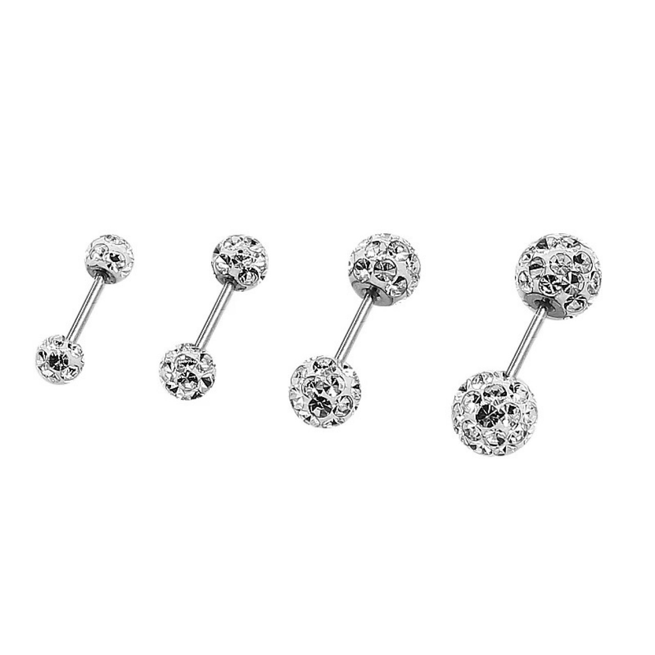 Round Ol No-Pick Soft Clay Full Diamond Ball Earrings 925 Accessible Luxury Style Ear Bone Nail Titanium Steel Ear Piercing Screw Earrings