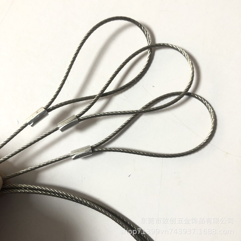 Wire Rope Terminal Processing 304 Stainless Steel Crimping Fisheye Terminal Galvanized Rubber-coated Wire Rope Lamps Hanging Rope