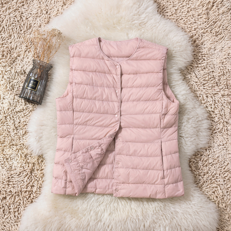 2024 autumn and winter light down liner down vest women's versatile two-wear single-breasted light down vest wholesale