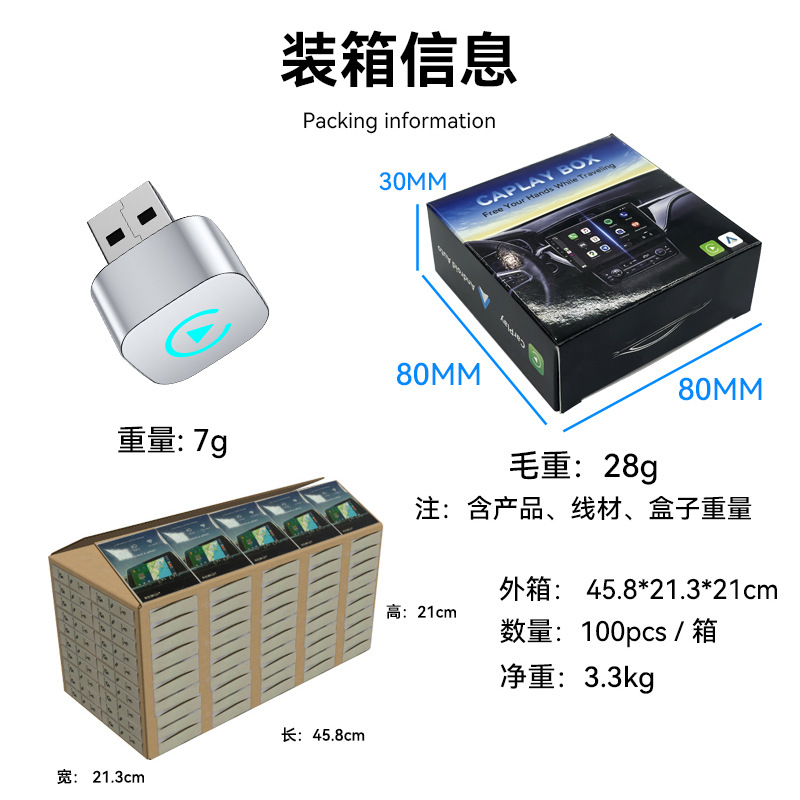 Hot Selling Car Interconnection Box Smart Wireless Carply Module Dual Channel Android Autocarplay Box