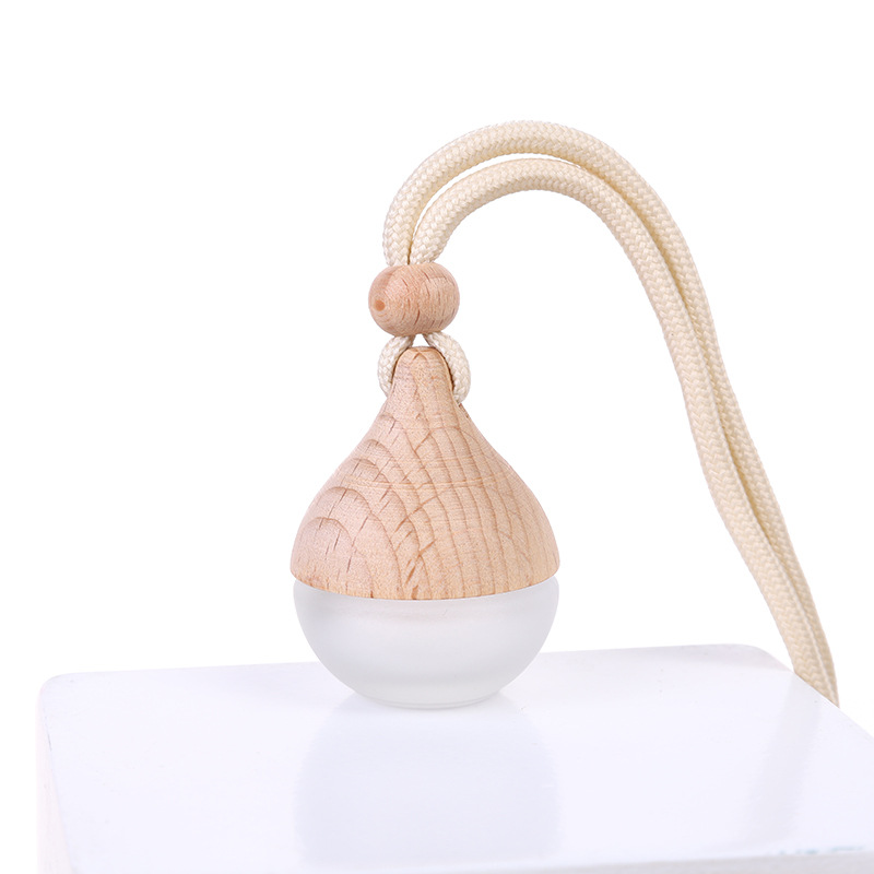 6ml Drop-shaped Frosted Gyro Perfume Bottle Empty Bottle Pendant Car-mounted Frosted Perfume Bottle Aromatherapy Air Conditioning Air Outlet