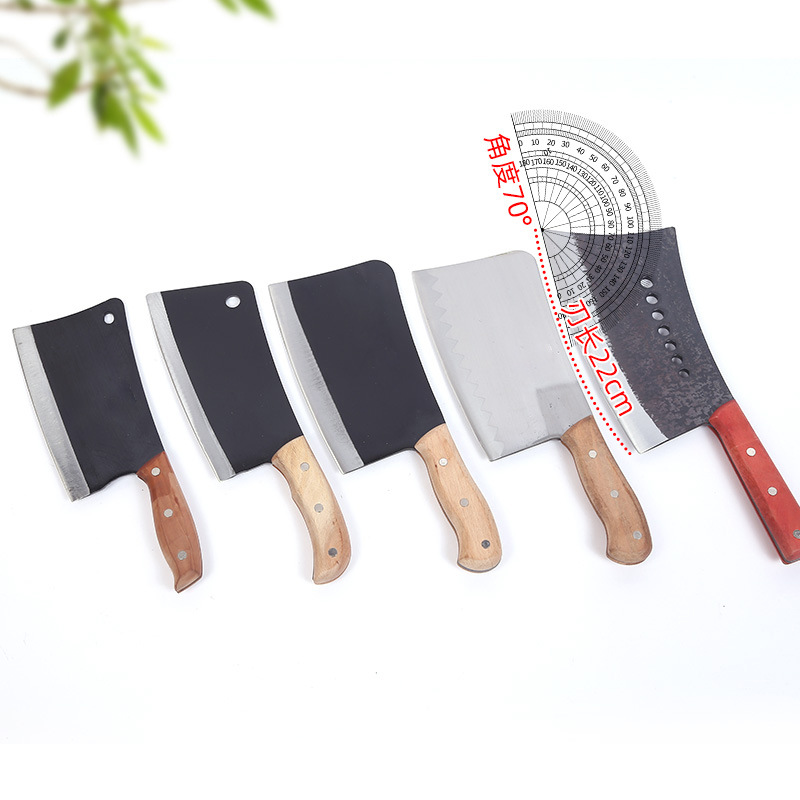 Stainless Steel Forged Bone Cleaver, Dual-Purpose for Chopping and Slicing, Wooden Handle, Thick and Sturdy, Popular for Cross-Border Sales