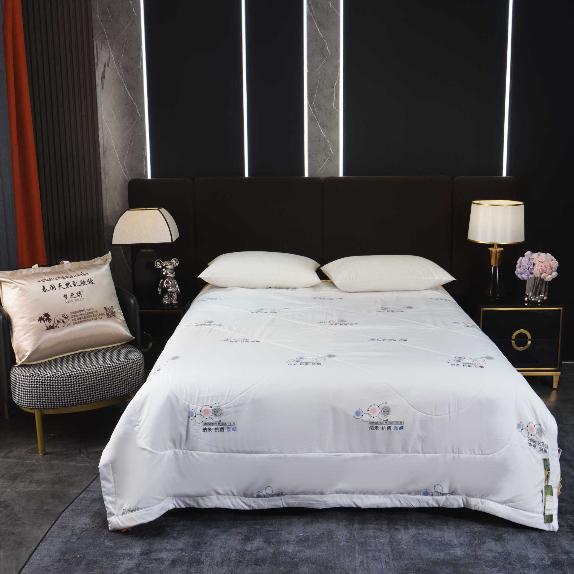 2024 New Thai Natural Latex Nano Anti-bacterial Anti-mite Household Comfortable Double Bed Top Supplies