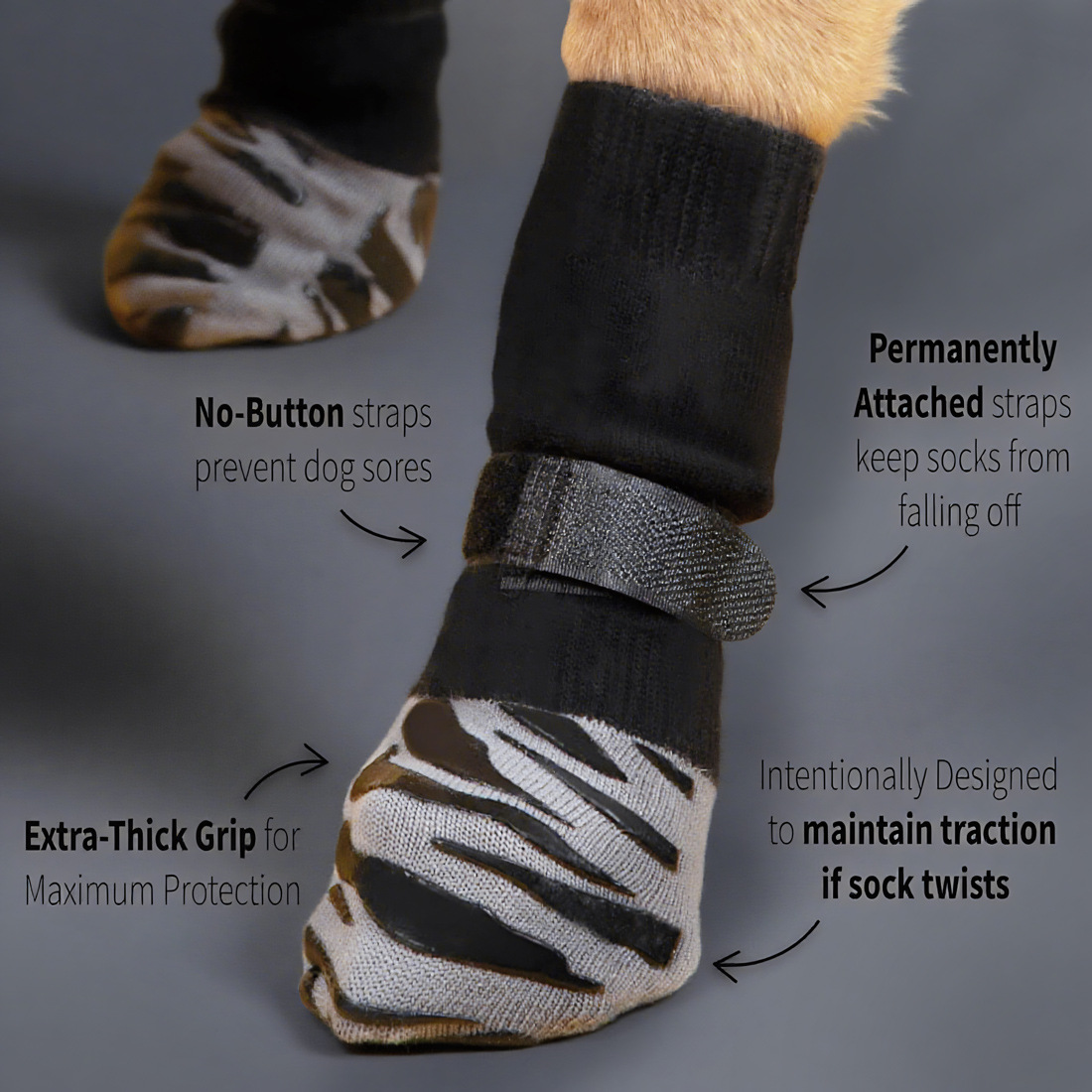 Amazon Non-Slip Pet Socks Dog Socks Black Strap Breathable Pvc Offset Printing Medium and Large Dog Floor Socks