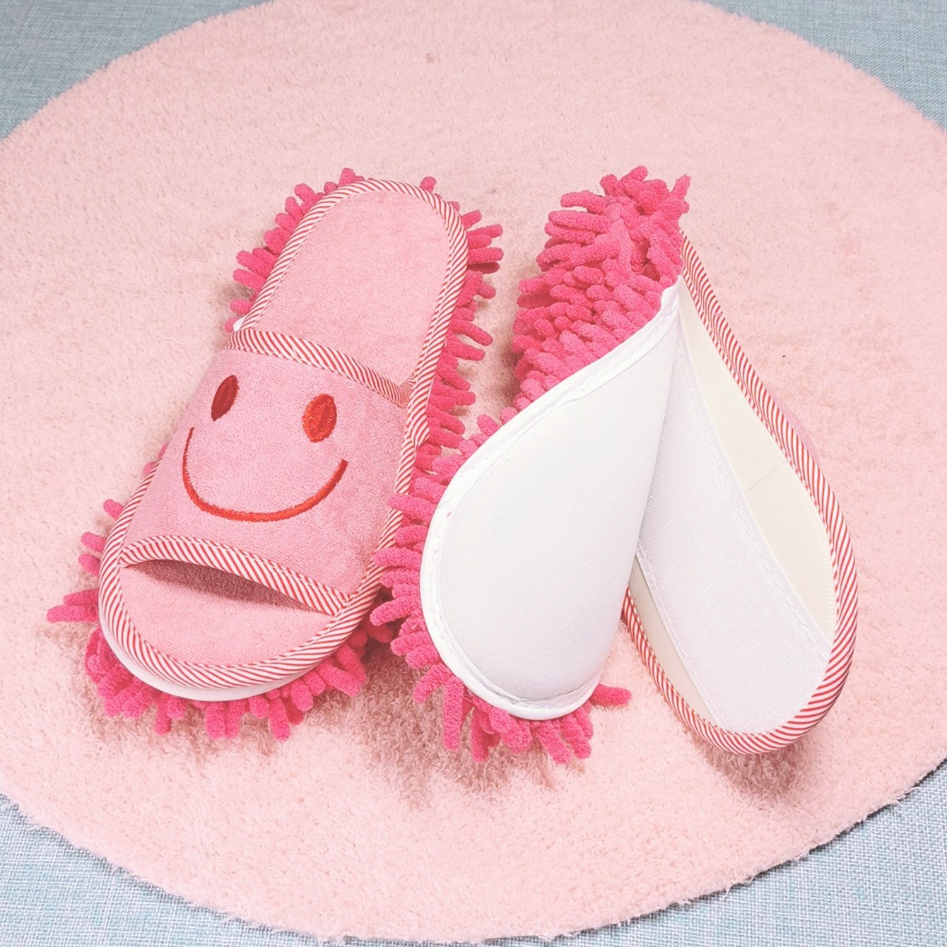 Cross-border foreign trade manufacturers towel embroidered lazy floor slippers Wood Floor Cleaning Mop Mop shoes detachable