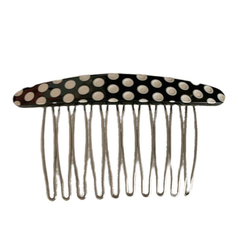 South Korea New Elegant simple Plaid bangs hairpin hairpin texture marbling iron tooth hair comb insert comb hair accessories