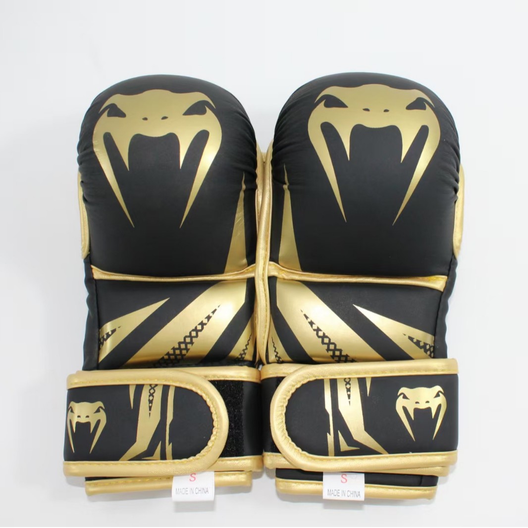 Качественные толстые и износостойкие боксерские перчатки с защитой, полупальцевые, из PU-кожи, удобные