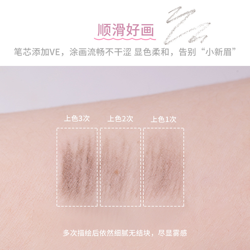 Flortte/Flortte Eyebrow Pencil Double-Ended Ultra-Fine Eyebrow Chalk Flower Fallia Natural Fine Triangular Eyebrow Pencil