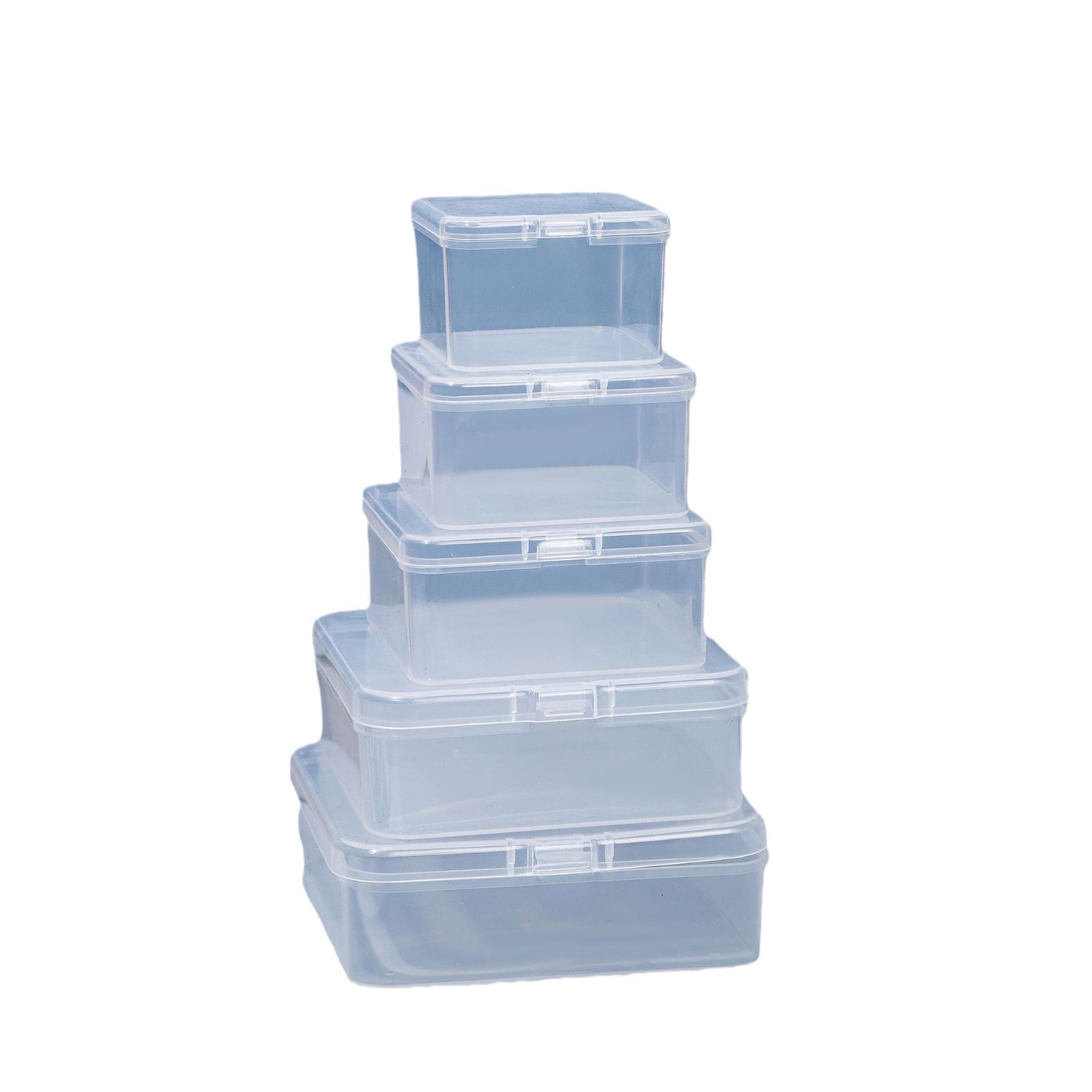 Rectangular Pp Plastic Box Square Covered Storage Box Transparent Storage Parts Box Small Product Packaging Box Wholesale