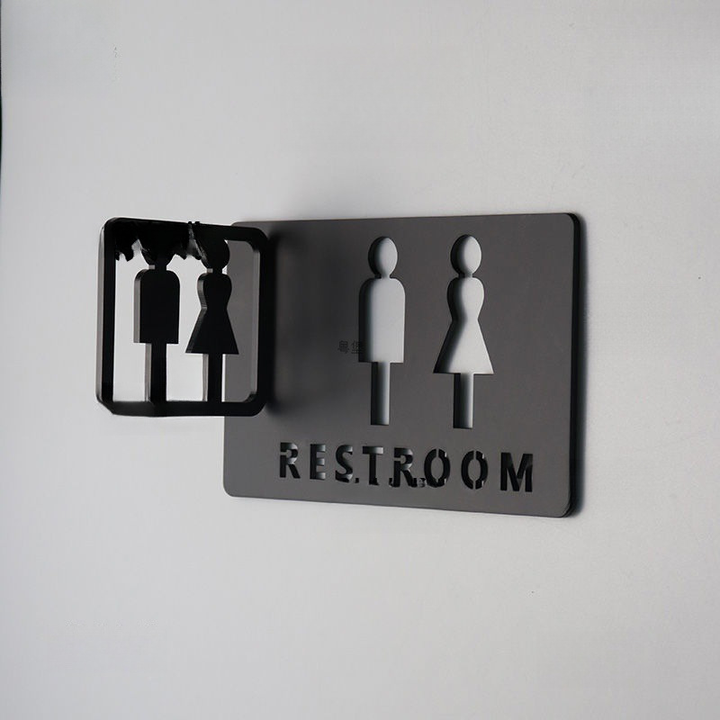 Wholesale toilet sign men's and women's toilet bathroom creative sign sign sign sign sign side mounted