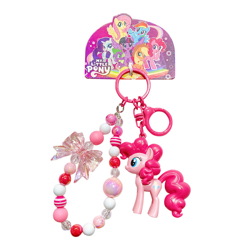 Baomao Genuine Pony Polly Exquisite Beaded Keychain Cute Ziyue Biqi Injection Molded Doll Schoolbag Pendant