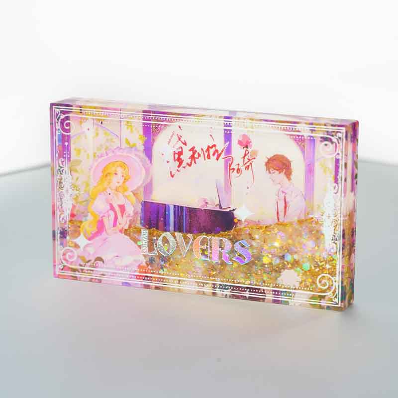 Quicksand Mahjong Customized Hot Color Game Anime Ornaments Desktop Acrylic Board Card Brick DIY Small Gift Ideas