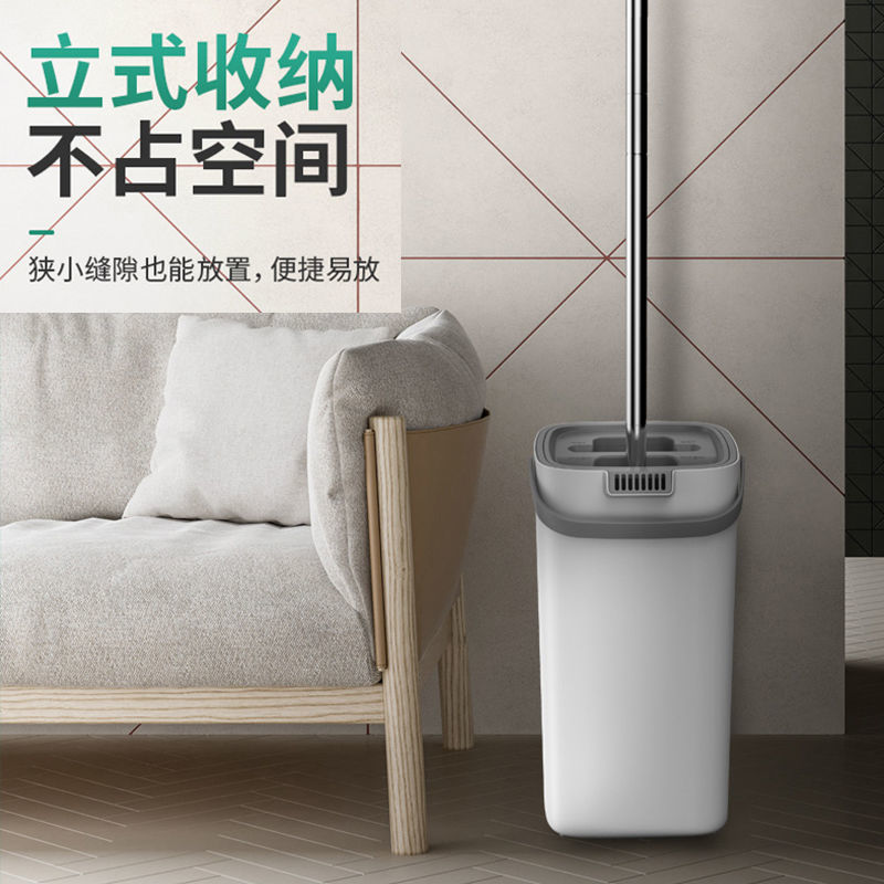 Flat Lazy Mop Household Artifact One Dragging Clean Hand-free Mop Absorbent Mop Loop Floor Mop suit with Bucket