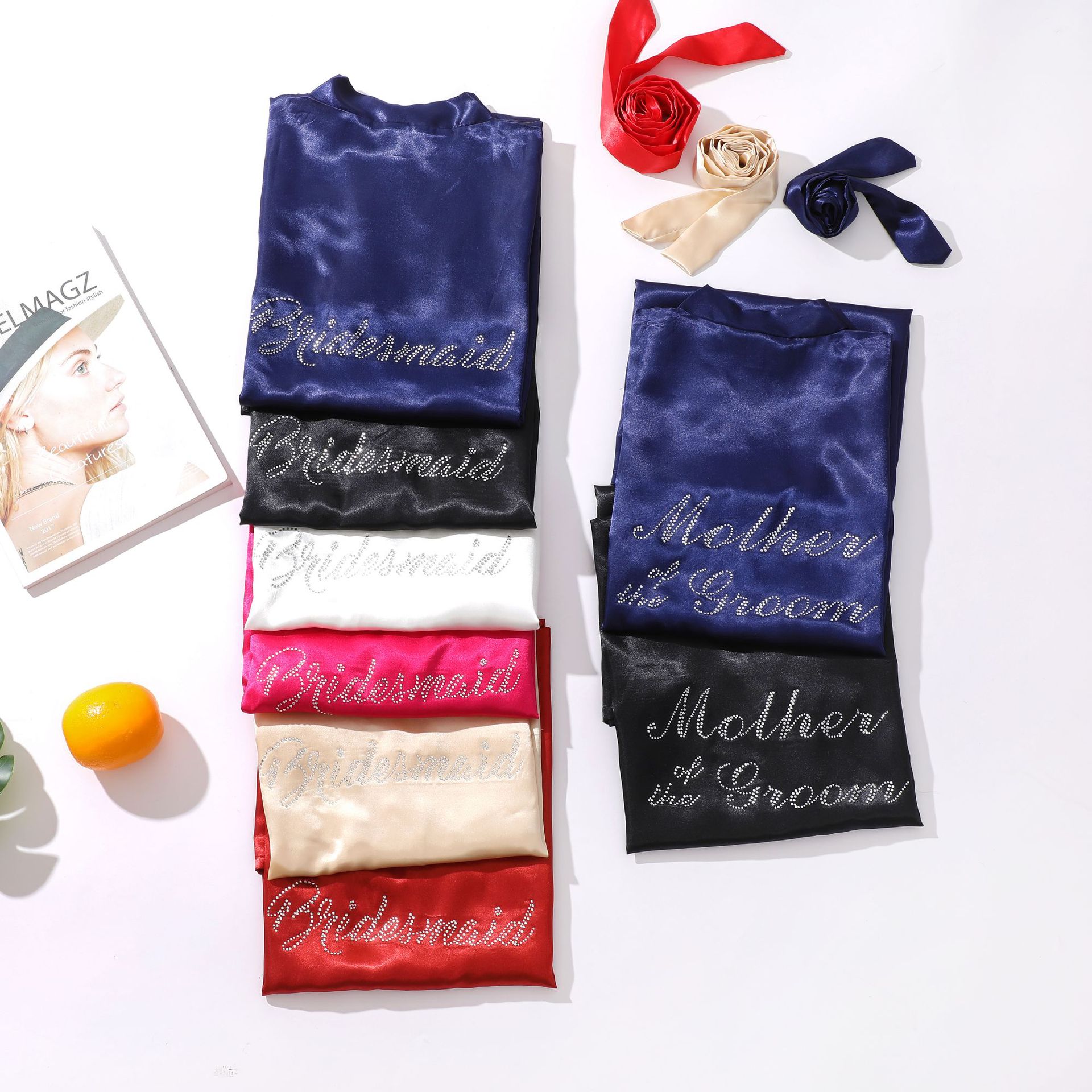 Ночной халат для подружки невесты, женский, летний, тонкий, халат для свадьбы