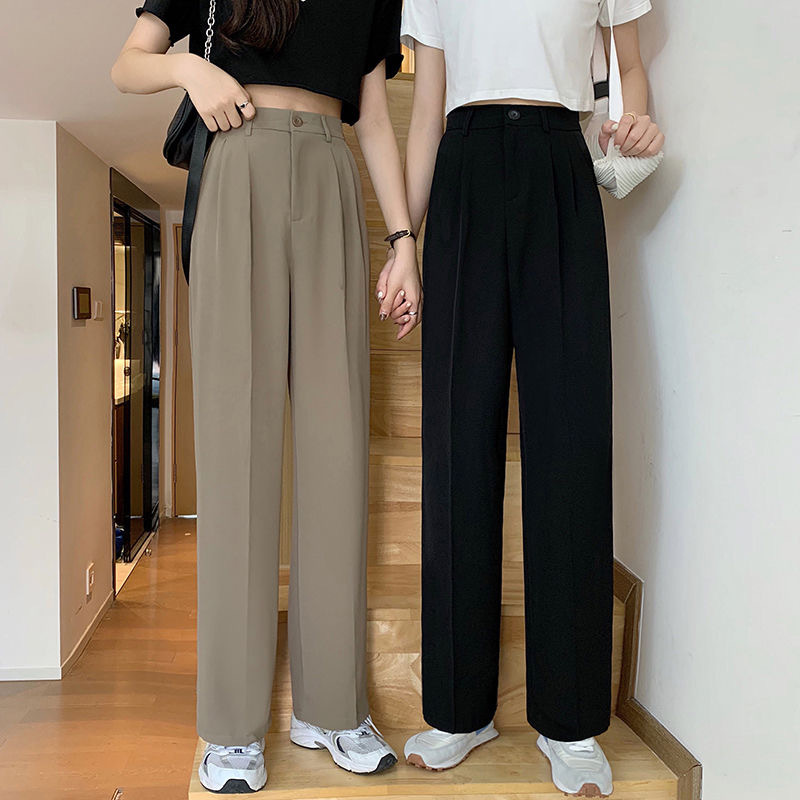 Wide-leg pants women's high waist drape spring and autumn 2024 new summer straight casual suit pants