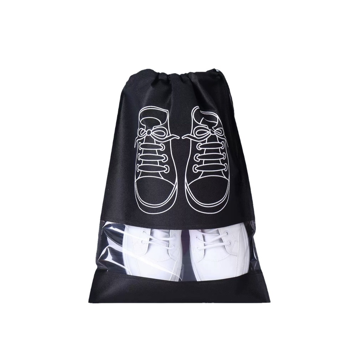 Shoes Storage Bag Large Thickened Non-woven Dustproof Shoe Bag Travel Portable Finishing Shoe Bag Drawstring Pocket