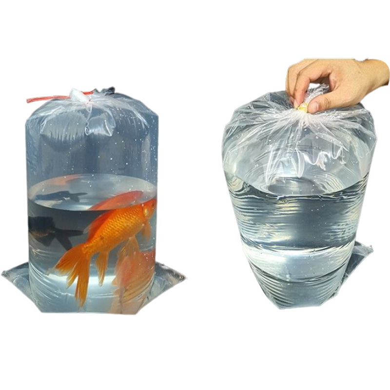 Cross-Border Ornamental Fish Live Fish Packaging Bags for Transportation, Thickened Aquarium Packaging Plastic Bags, Fish Fry Flat Mouth Square Bottom Bags Wholesale