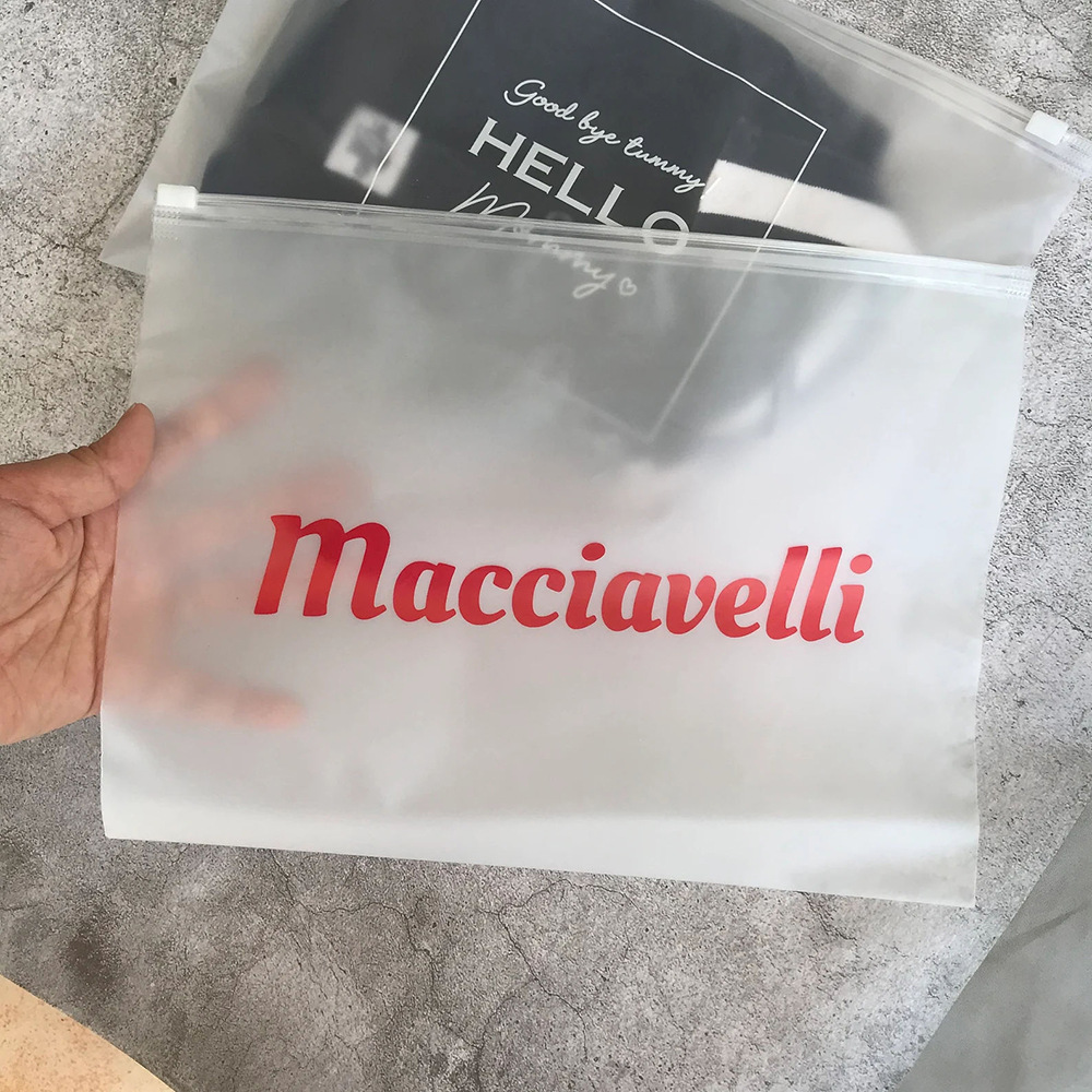 eva clothing zipper bag frosted cpe transparent underwear universal packaging bag storage self-sealing bag custom printed logo