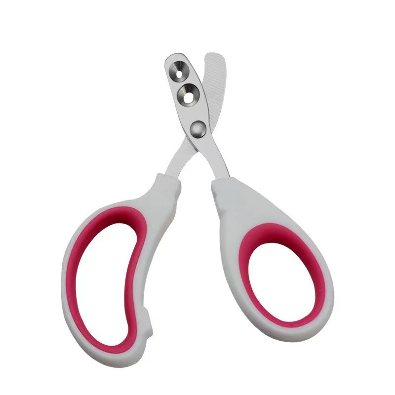 Stainless steel pet cat nail scissors double hole round hole small blind scissors dog cat dual-purpose nail scissors pet beauty cleaning