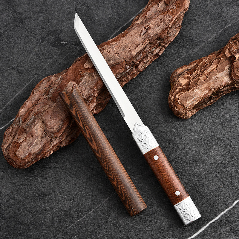 Factory in stock stainless steel outdoor small straight knife magic pen knife portable knife with knife cover multi-function straight handle knife