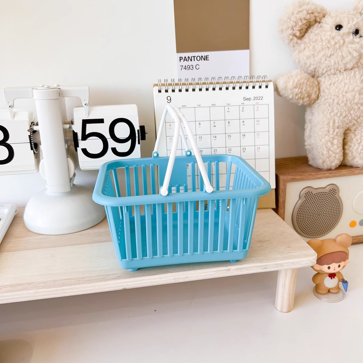 Cross-Border Foreign Trade New Product Macaron Color Portable Storage Basket | Desktop Rainbow Color Ins Style | Desktop Environmental Protection Storage