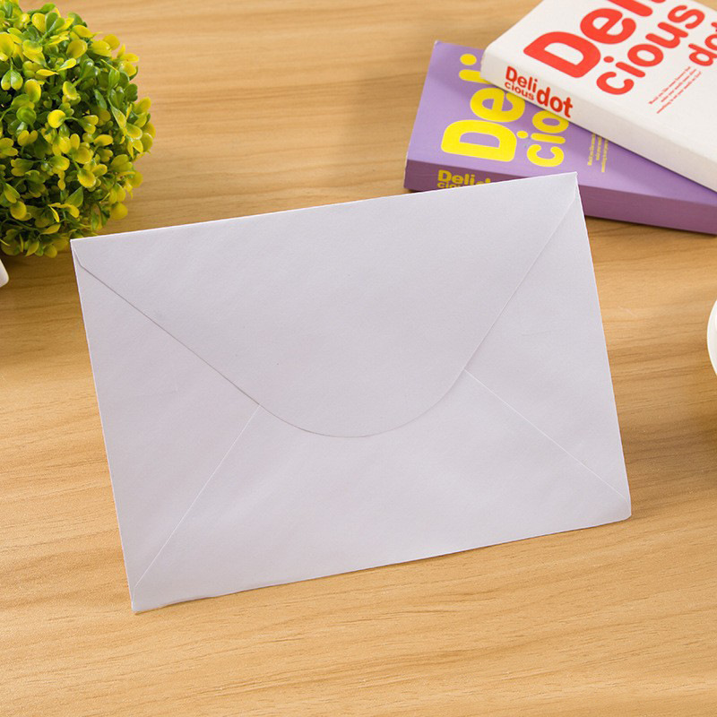 In stock Chinese and Western style white envelope double adhesive paper pearlescent paper envelope printing solid color saliva glue factory direct wholesale