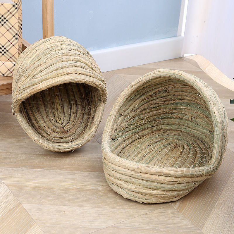 Rabbit Grass Nest, Rutin, Chicken, Guinea Pig, Straw Shelter Nest, Chinchilla, Squirrel Breeding Nest, Hand-Woven, Suitable for All Seasons