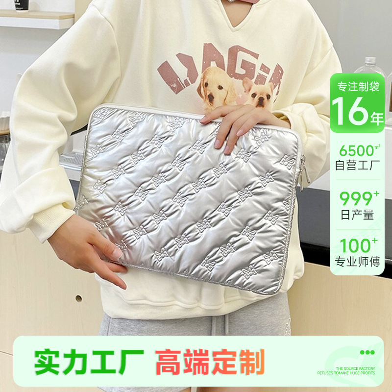 Женская сумка для ноутбука с наполнителем из пуха, большая вместимость, портативная