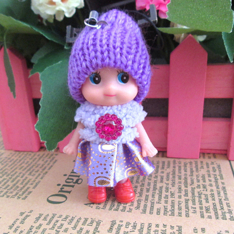 8cm hat doll clown mobile phone pendant doll wedding children's small gift stall vinyl doll wholesale