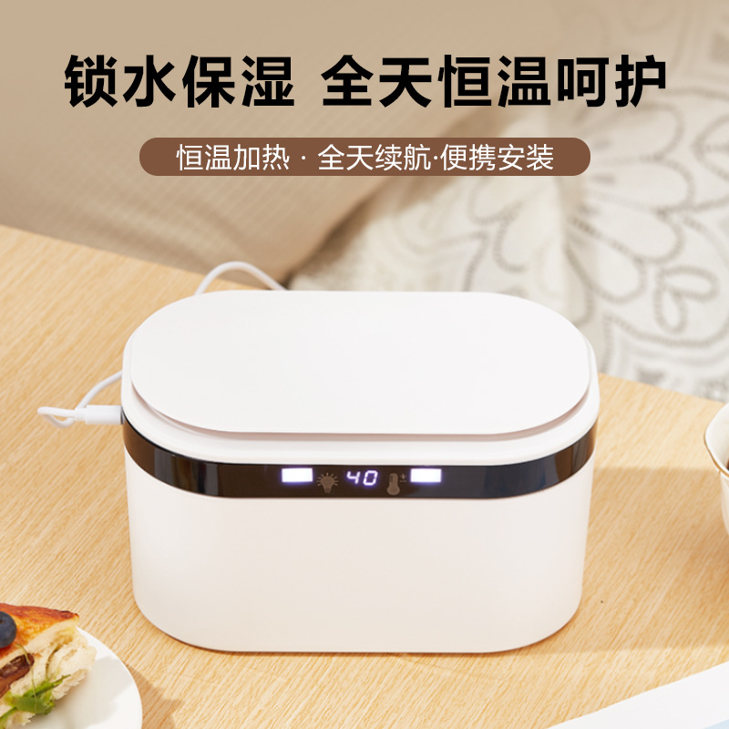 Cross-Border Supply USB Baby Wipes Heater Constant Temperature Wipes Warming Box Car Charging with Night Light Tissue Box
