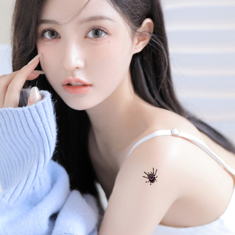 Halloween spider tattoo stickers in stock batch 3D 3D horror funny spider web stickers animal temporary tattoo