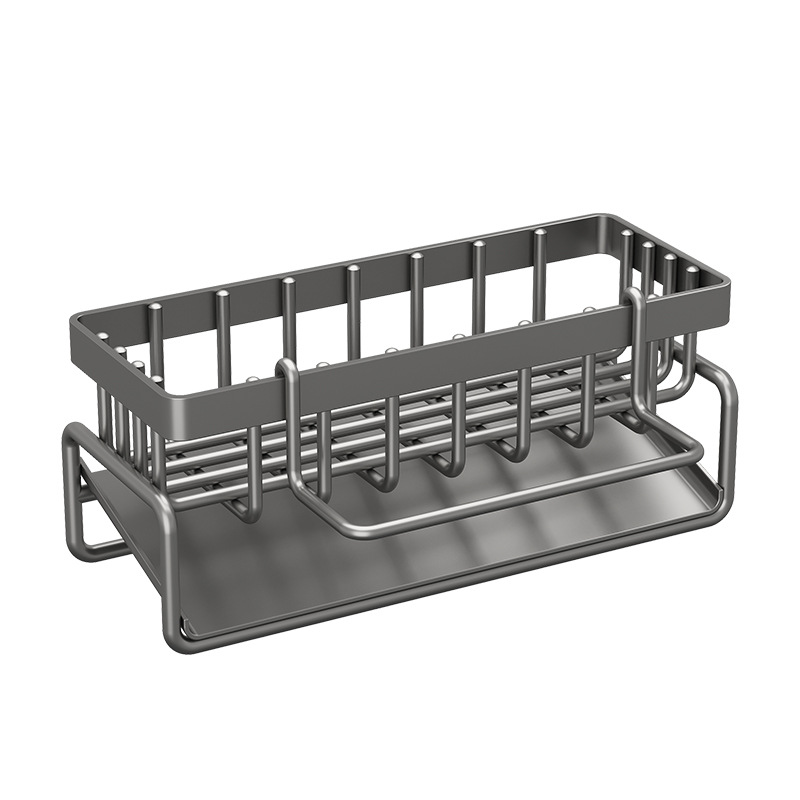 Kitchen storage rack sponge White cleaning cloth detergent storage rack table cloth rack sink drain rack stainless steel