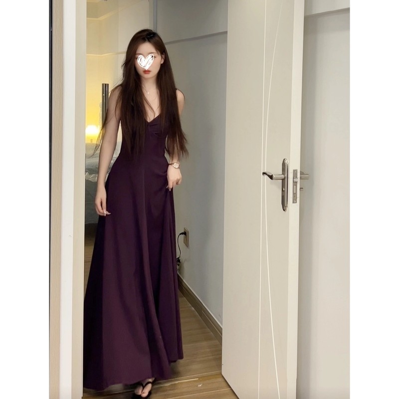 【Gentle and Relaxed Feel】Knitted Slip Dress with Chest Pad, Exquisite Workmanship, Excess Material, Self-Purchase