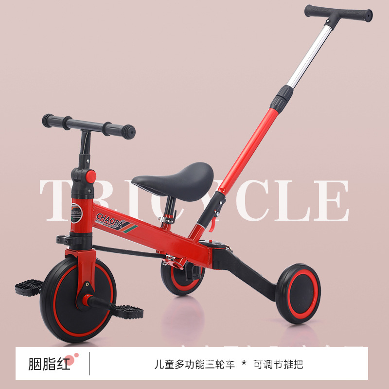 Children's multi-function scooter trolley three-in-one lightweight baby multi-function tricycle balance car foldable