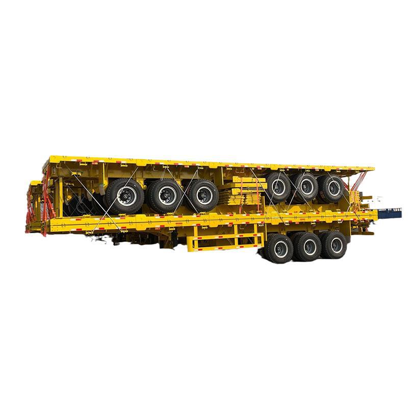 Flatbed 40-Foot Container Trailer Tow Truck 3-Axis Container Flatbed Semi-Trailer Used Refurbished Trailer