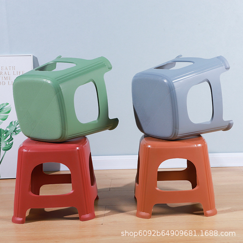 Manufacturer Customized Plastic Stool Thickened Household Shoe Changing Stool Bench Bathroom Stool Non-Slip Low Stool Dining Table Chair Storage