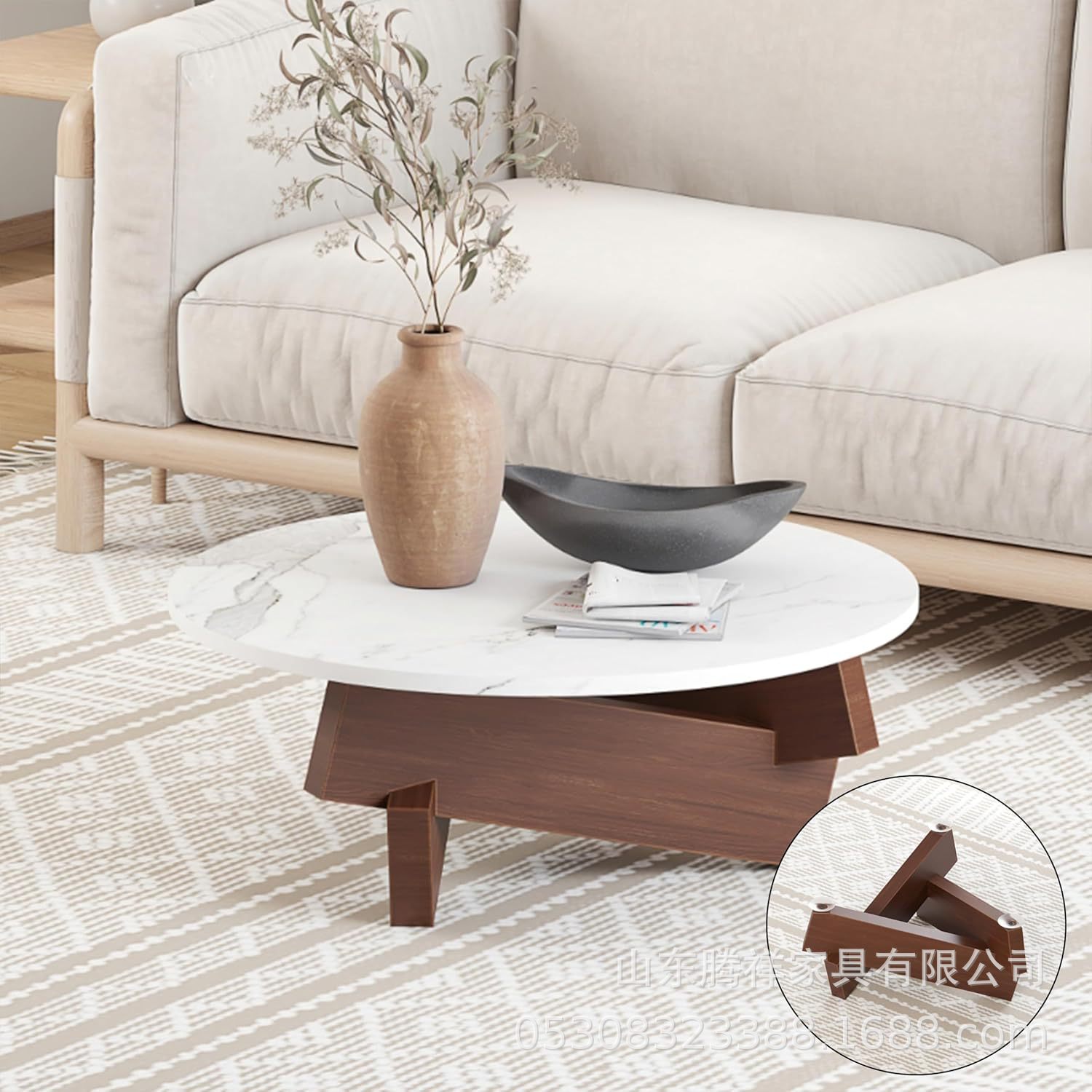 Nordic Solid Wood Coffee Table Living Room Home Small Apartment Modern Simple Creative Glass Round Designer Coffee Table
