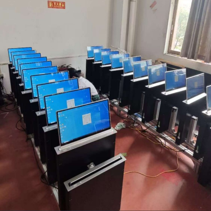 New Narrow Edge Conference Lift Lcd Adjustable Screen Adjustable Microphone Conference Table Touch Screen Table Card Voice Lift