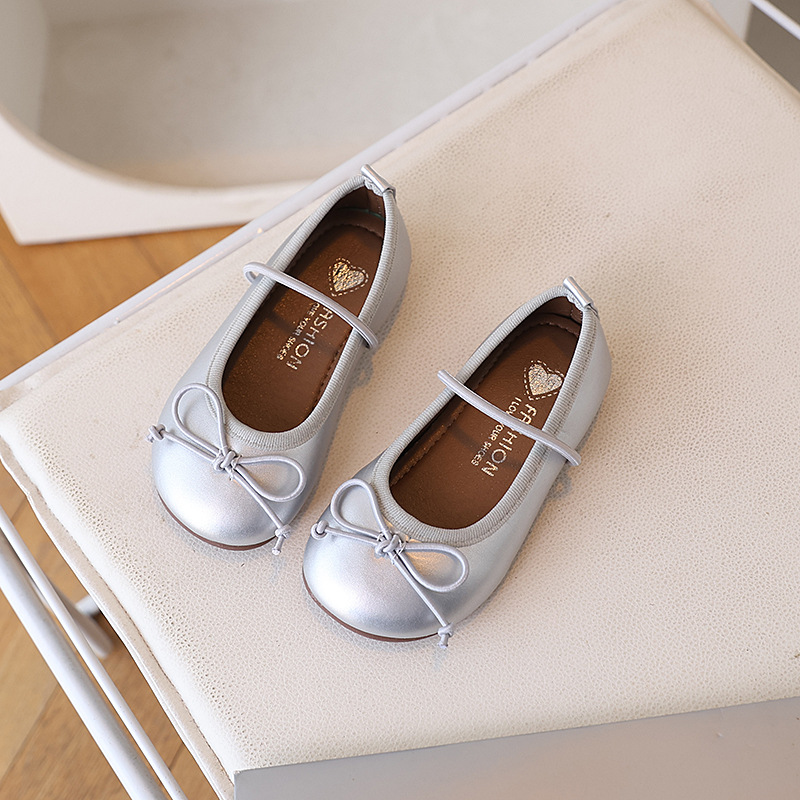 2025 Spring New Arrival Bow Single-layer Shoes Fashion Girl Baby Children's Shoes Children's Leather Shoes Chanel Style Girl's Princess Shoes