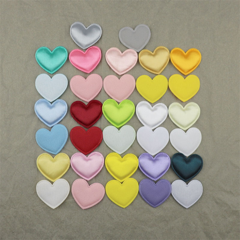 3.4cm Satin Love Jewelry Accessories Heart-shaped Hair Accessories Headwear Accessories Material Clothing Doll Decoration Material