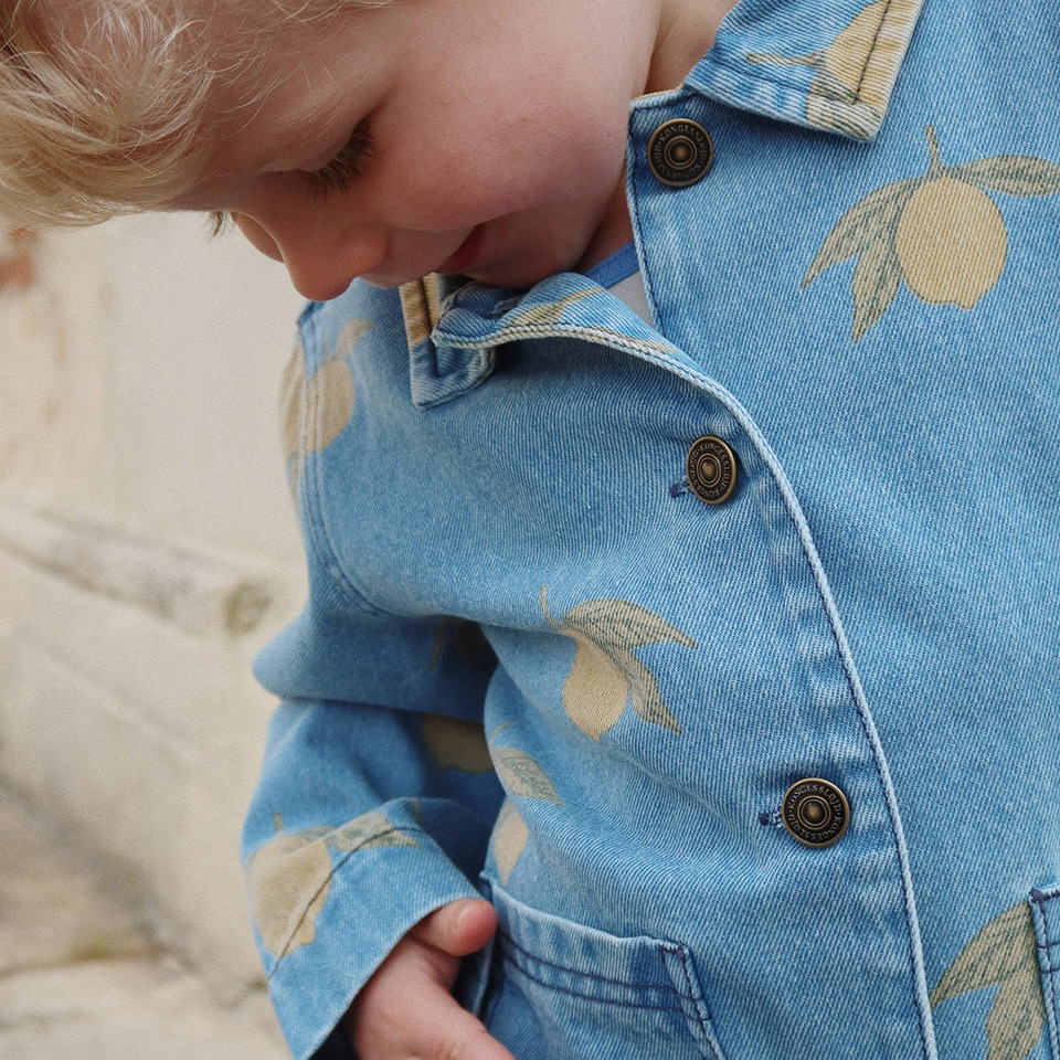 in stock 25 Spring and Summer New KS Same Style Children's Wear Lemon Denim Jacket Strap Shorts Bow Vest Skirt Trousers