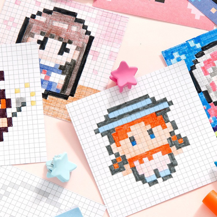 Core Stranger Pixel Coloring Sticker Beans This Decompression Vent This DIY Hardcover Children's Hand Account Book Fun Interactive ins