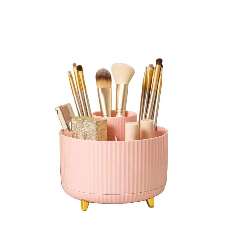 Cross-Border Export Desktop Storage Plastic Rotating Pen Holder Cosmetics Storage Box High-End Home Table Light Luxury Placement