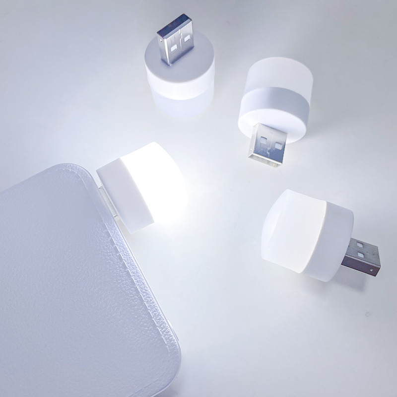 In-Stock USB Night Light Table Lamp, Round Portable Mini USB Power Bank Interface, Portable Led