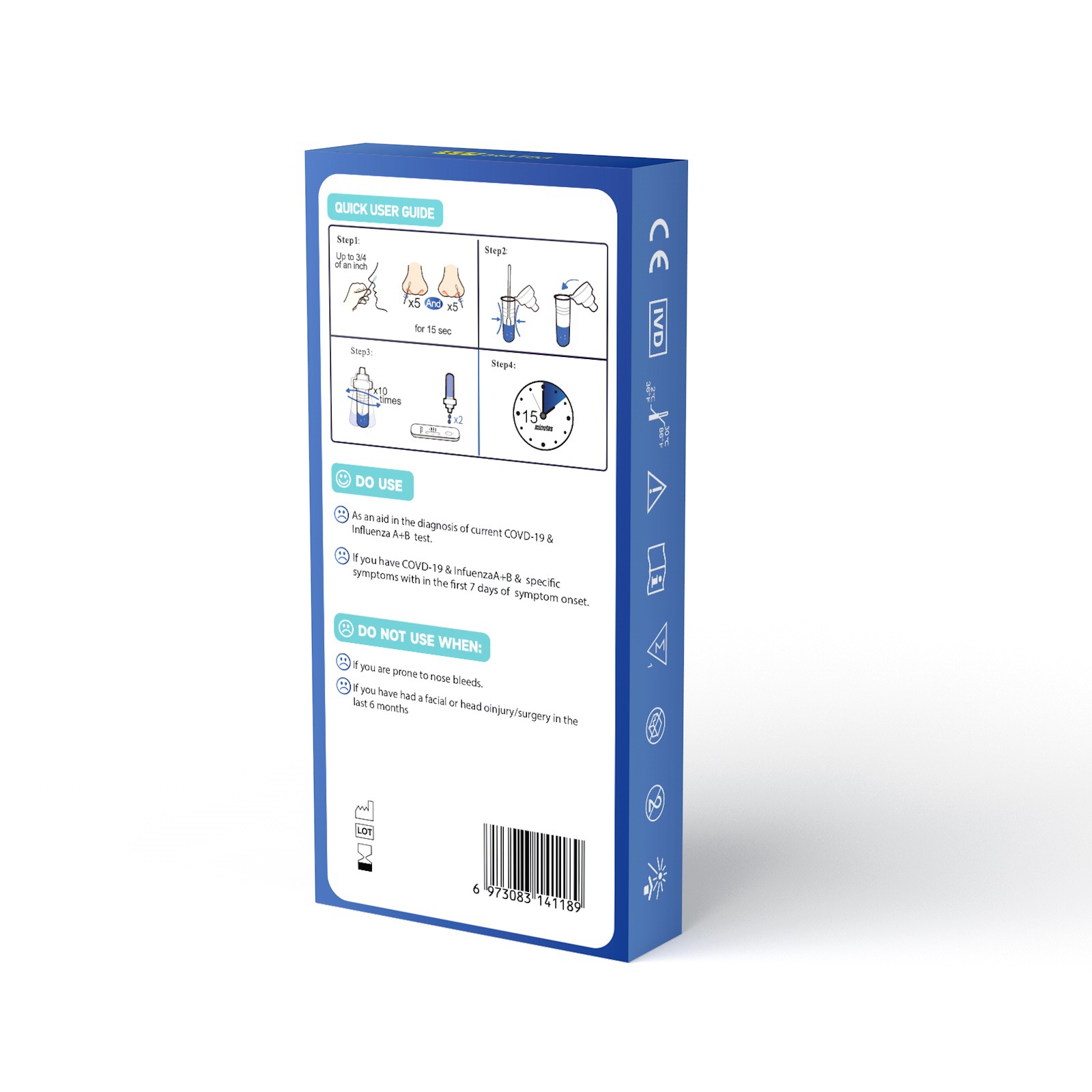 DVOT English version of respiratory tract 3-in -1 antigen test kit cross-border for convenient home self-test in stock