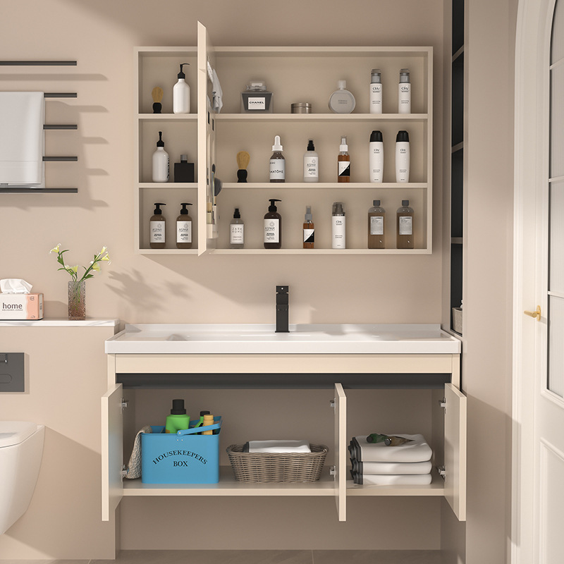 Honeycomb Aluminum Bathroom Cabinet Ceramic Integrated Basin Wash Basin Cabinet Combination Bathroom Washstand Wash Basin Integrated Cabinet
