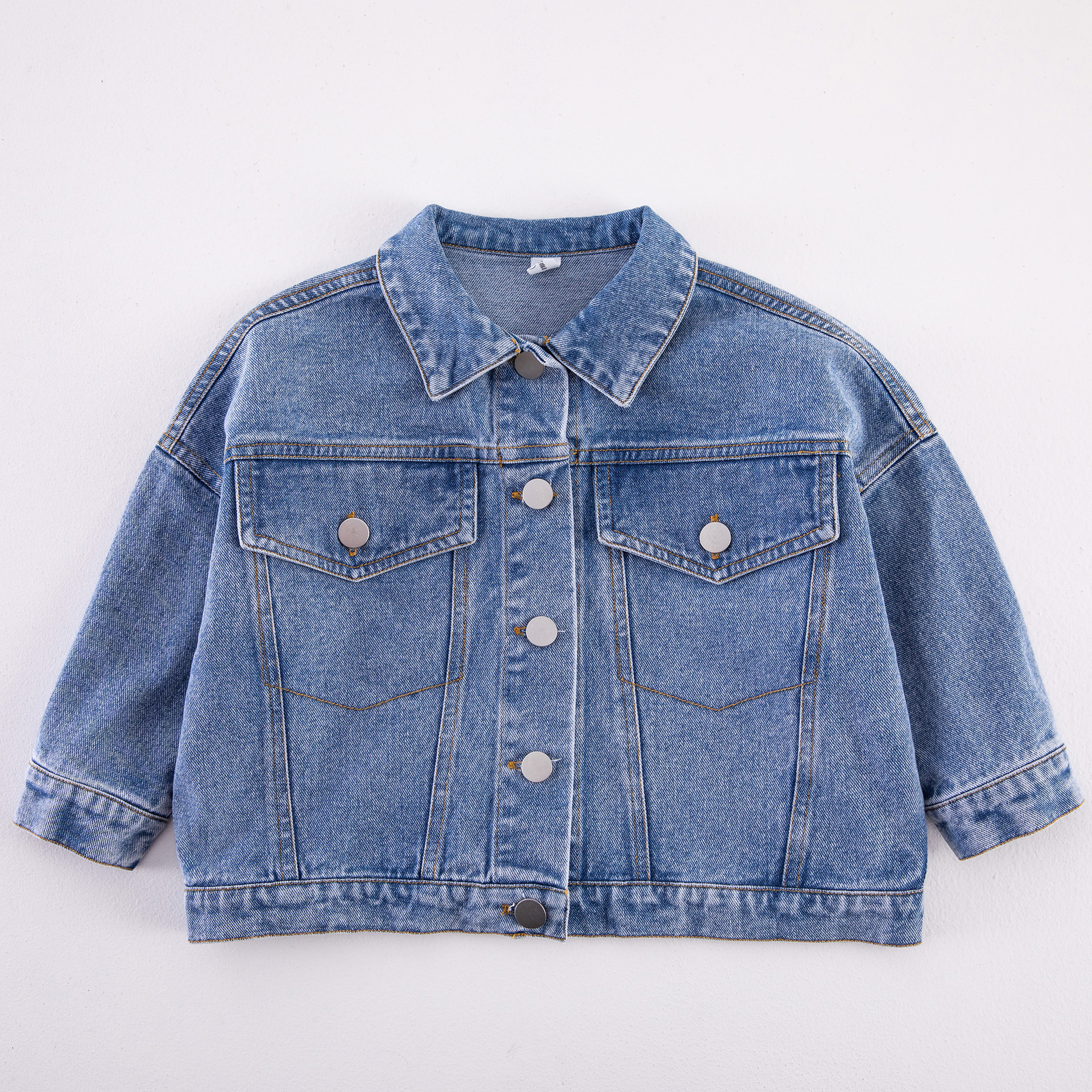 South Korea Children's Wear Children's Spring and Autumn Long-sleeved Denim Jacket for Boys and Girls Baby Cotton Denim Jacket Trendy